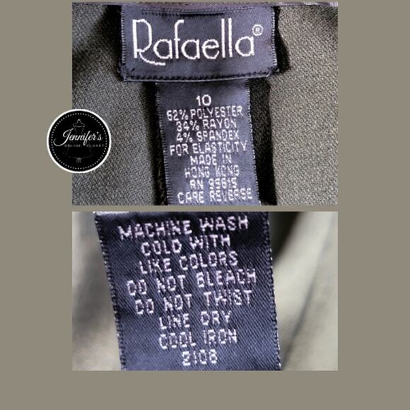 Rafaella Women's Green Flat Front Coin Pocket Dress Pants Size 10 - Picture 5 of 7